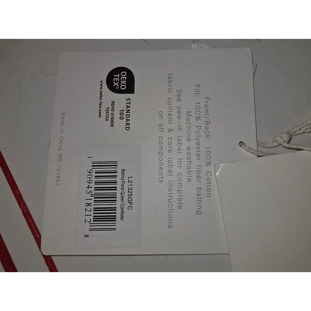 Levtex Home Bettina Floral Comforter Set Full Queen Cotton Green Blue L21325GFC